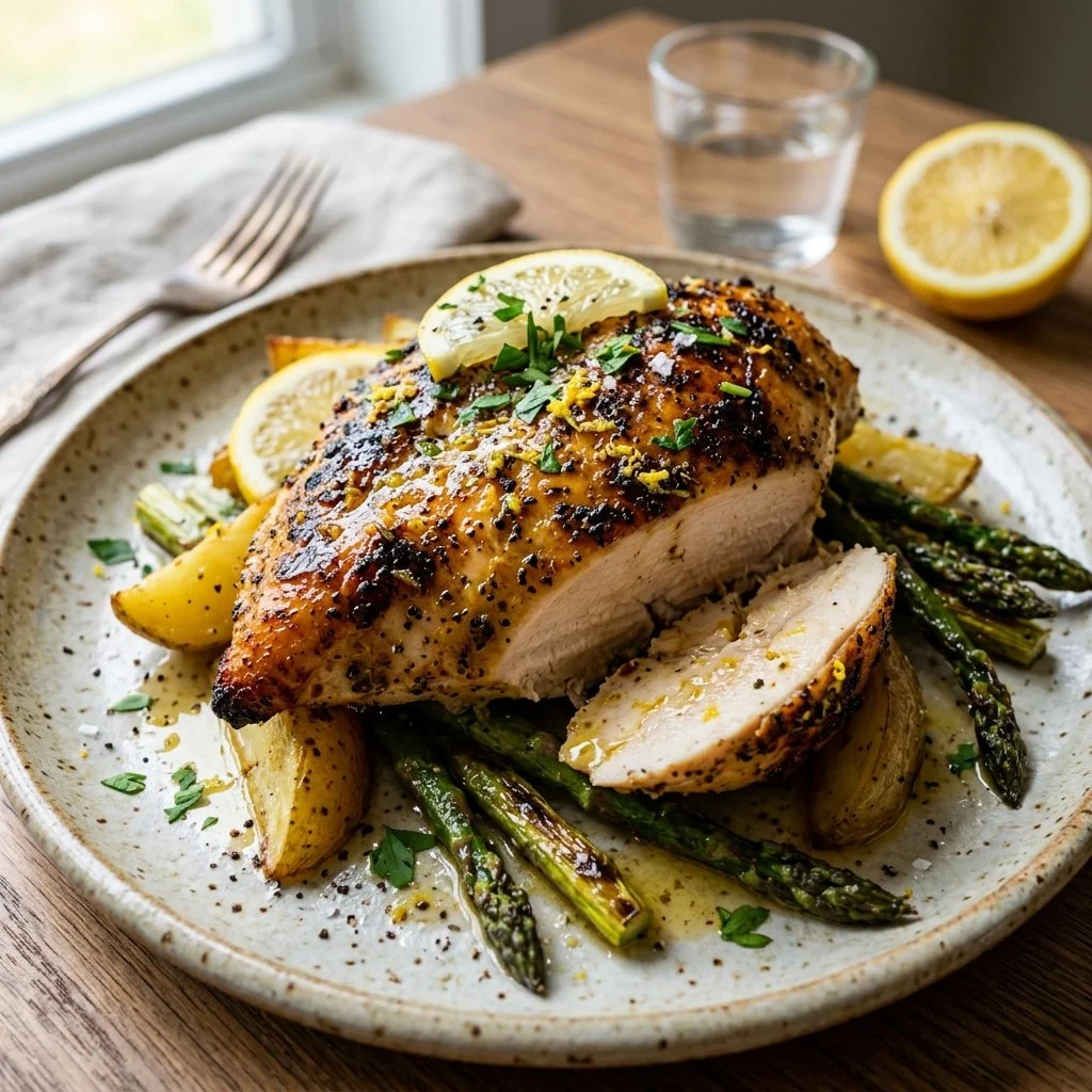 Deliciously seasoned lemon pepper chicken on a plate
